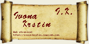 Ivona Krstin vizit kartica
